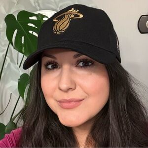 Miami Heat NBA Black Gold Logo Snapback Hat Cap Miller Genuine Draft Patch